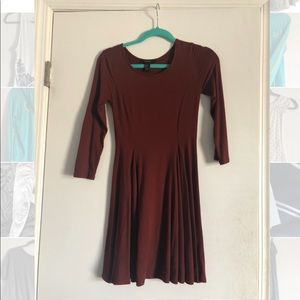 Rust forever 21 tie up 3/4 sleeve dress